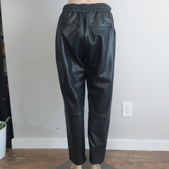 π€Kaffe Kavilla black pleather pants faux leather drawstring waistπ€ - Picture 10 of 16
